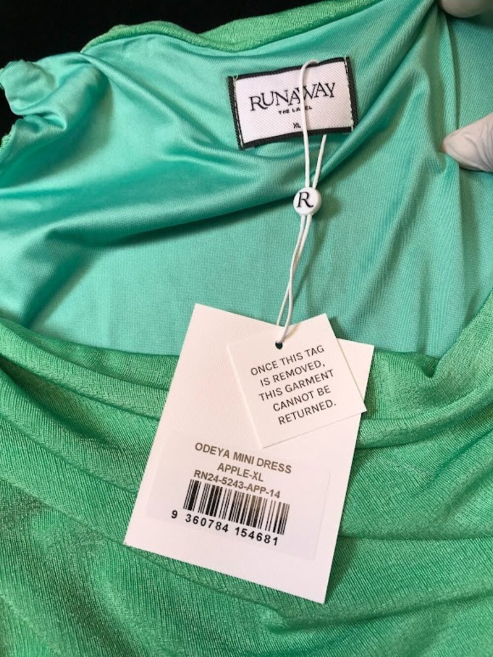 NWT Runaway the Label Women's Odeya Mini Dress Green Apple XL - Picture 3 of 9